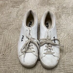 Fila White Lace-Up Sneakers